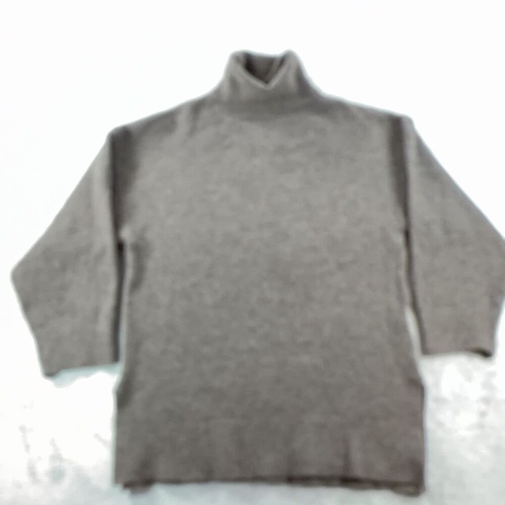 ZARA Turtleneck Sweater Womens L Wool Blend Brown Pullover Knit Raglan Sleeve